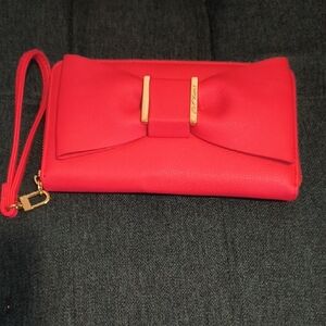 Betsey Johnson | Bold Red Wallet with Gold Details